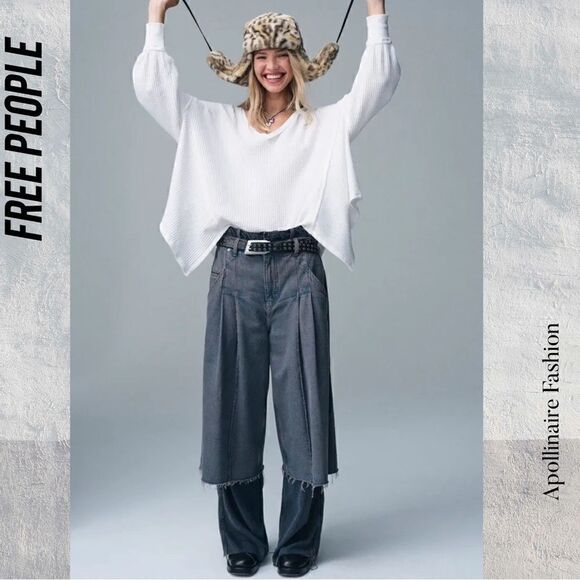 WE THE FREE NOCTURNE DOUBLE HEM TROUSERS JEANS NWT IN SWEET SERENADE - Picture 6 of 12